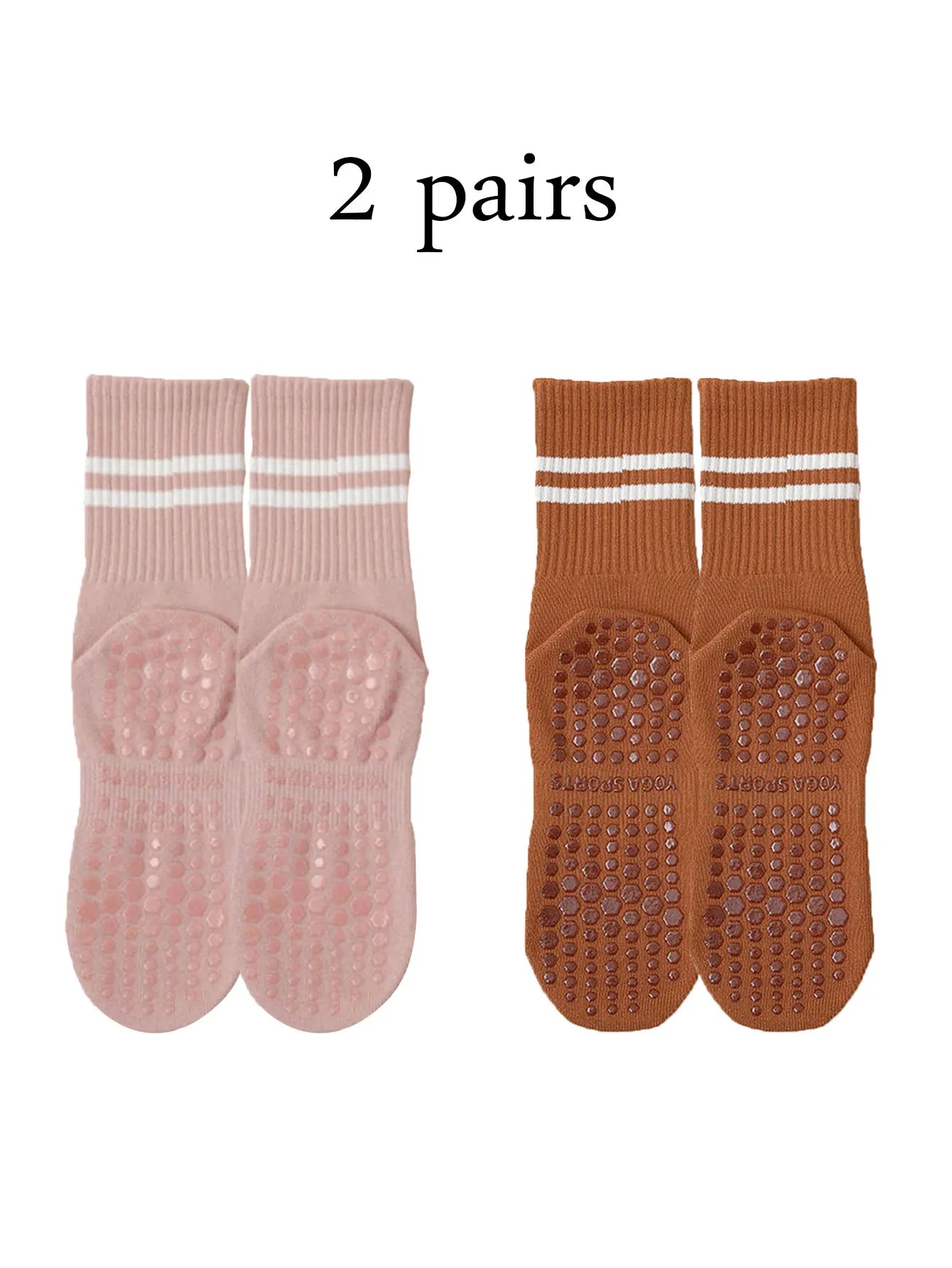 4 Pairs Women's Non Slip Pilates Yoga Grip Socks