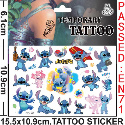 Disney Stitch Temporary Tattoo Stickers Water Transfer Kids Party