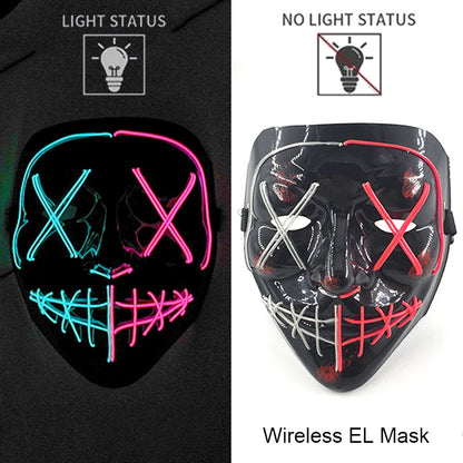 LED Purge Mask – Neon Glow Halloween Cosplay Mask