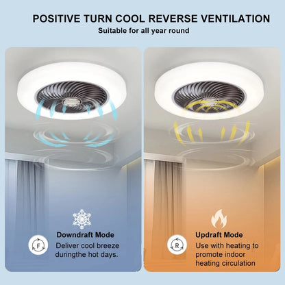 Smart Ceiling Fan with Light & Remote Control – Invisible Blades