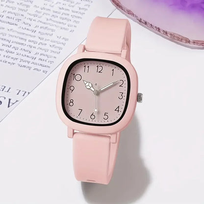 Women's Silicone Band Quartz Watch Set – Casual Style