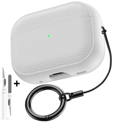AirPods Case Leather Pattern TPU Cover with Keychain