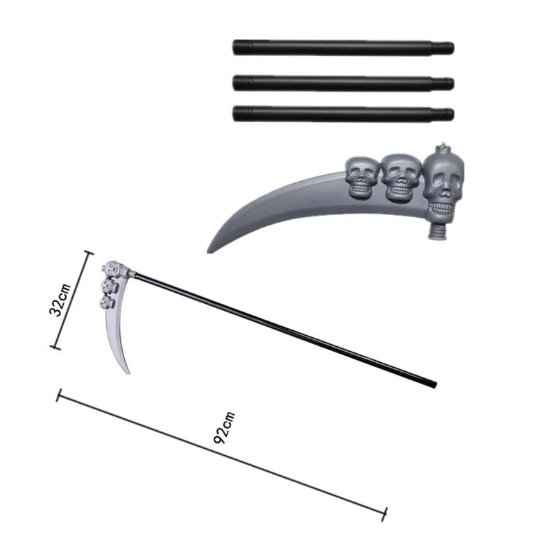 Kids Grim Reaper Halloween Costume Set with Glowing Red Eyes