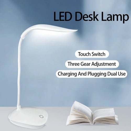 LED Desk Lamp with USB Charging & Touch Dimming