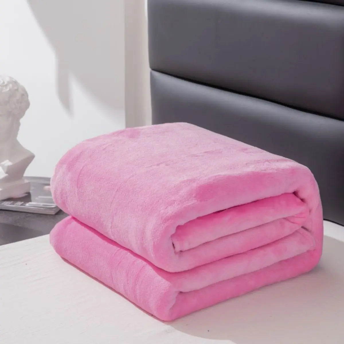 Plush Fleece Blanket – Thick Soft Solid Color, 13 Colors & 6 Sizes