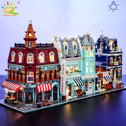 Corner Coffee Shop MOC Building Blocks Set – City Street View
