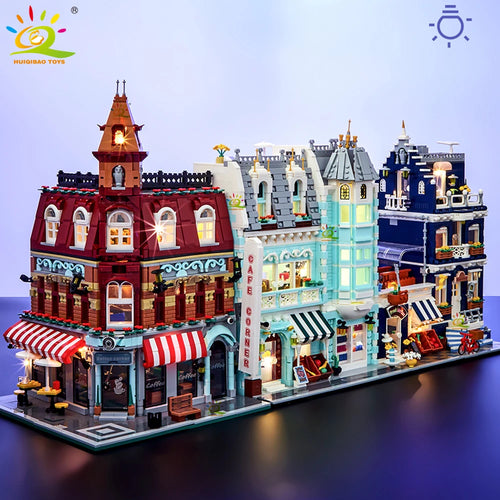 Corner Coffee Shop MOC Building Blocks Set – City Street View