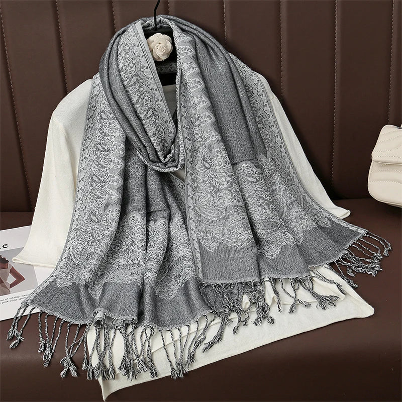 Paisley Print Cashmere Pashmina Shawl for Women – Warm Winter Wrap
