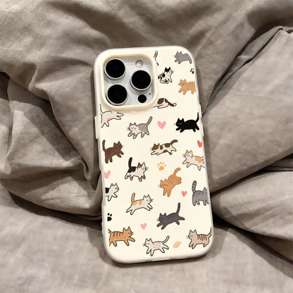 Whimsical Cat Parade Candy Color 2 IN 1 Magsafe iPhone Case