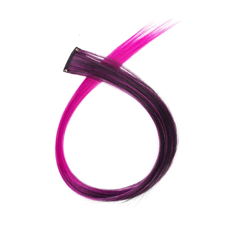 22-Inch Clip-In Synthetic Hair Extensions – Rainbow Colors