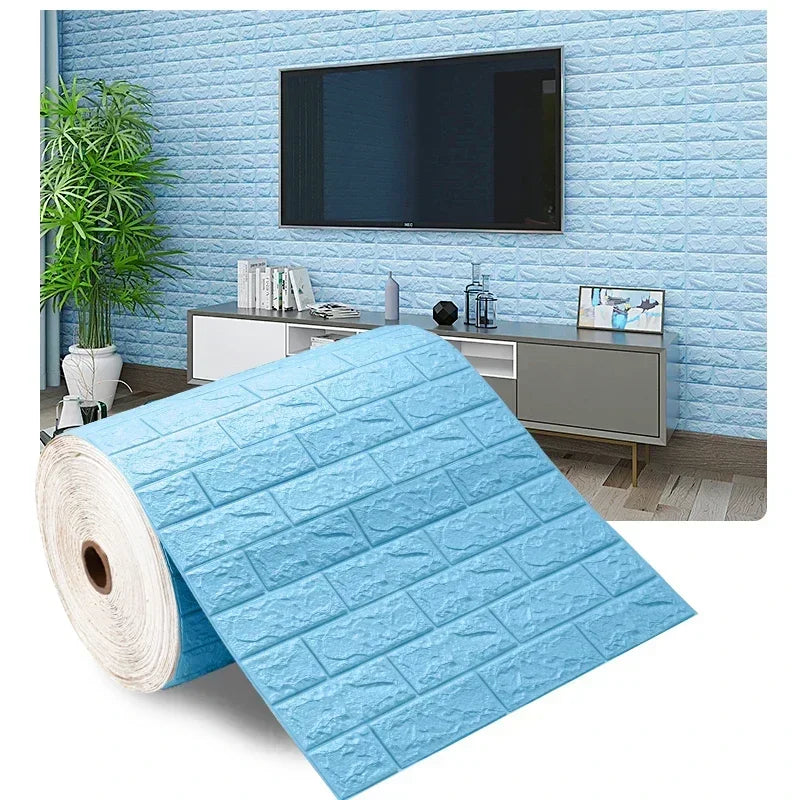 3D Self-Adhesive Foam Brick Wallpaper Roll | 27.6" Wide