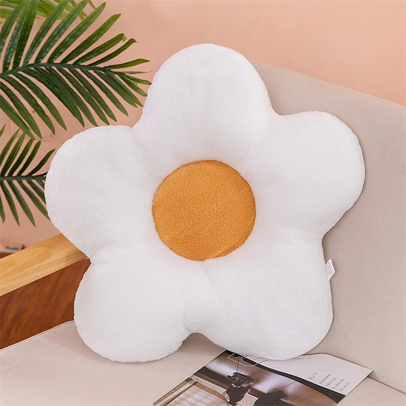 Flower Shaped Plush Cushion – Cute Stuffed Pillow for Bedroom Decor
