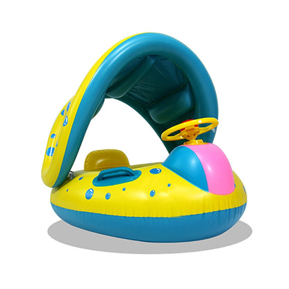 Baby Pool Float with Sunshade & Steering Wheel