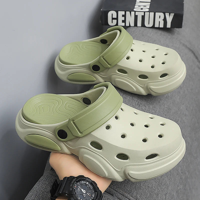 Men's Thick-Sole Clogs – Breathable Non-Slip Beach Sandals