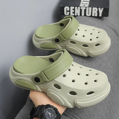 Men's Thick-Sole Clogs – Breathable Non-Slip Beach Sandals