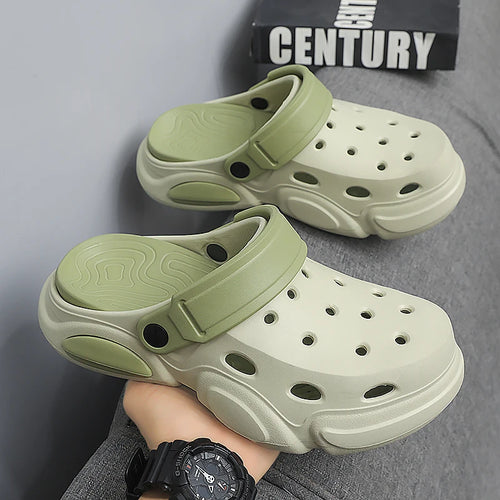 Men's Thick-Sole Clogs – Breathable Non-Slip Beach Sandals