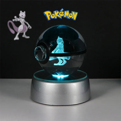 Pokémon 3D Crystal Ball Figure with LED Light Base