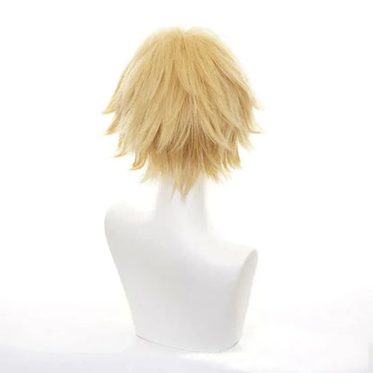 Blonde Short Spiky Anime Cosplay Wig – Heat Resistant Synthetic Hair for Men