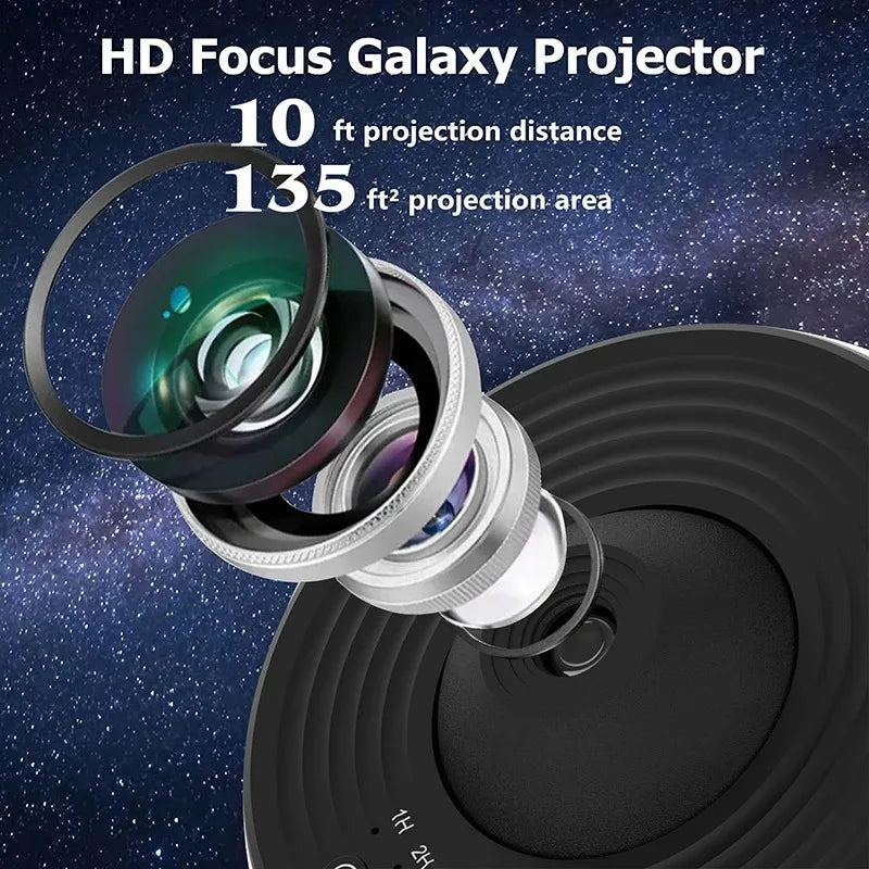 Galaxy Projector Night Light – 360° Rotating Planetarium Lamp with 12 Film Discs