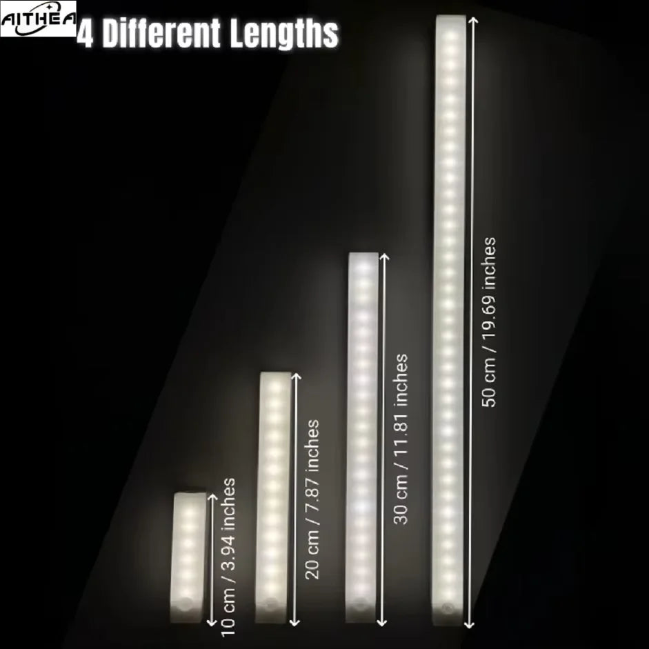 LED Motion Sensor Cabinet Light – USB Rechargeable, 3 Colors