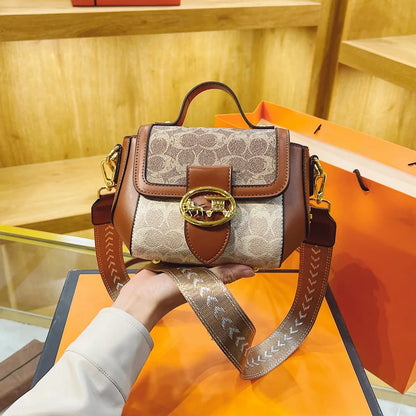 Women's Retro Printed Small Square Crossbody Bag