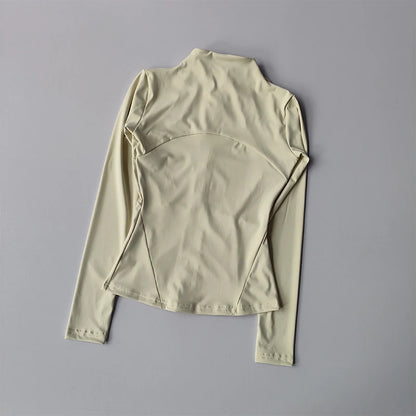 Women's Zip-Up Athletic Jacket – Long Sleeve Workout Coat