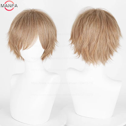 Short Straight Anime Cosplay Wig 30cm Multi-Color Unisex