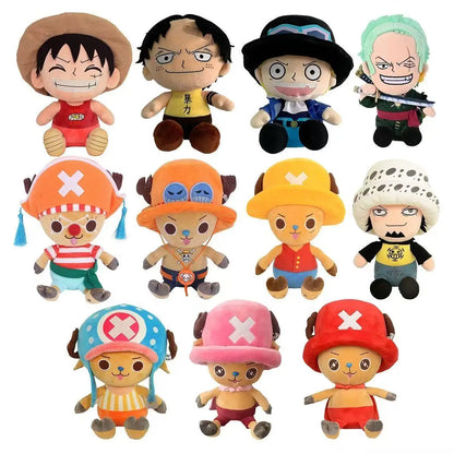 25CM One Piece Zoro Luffy and Chopper Plush Toys