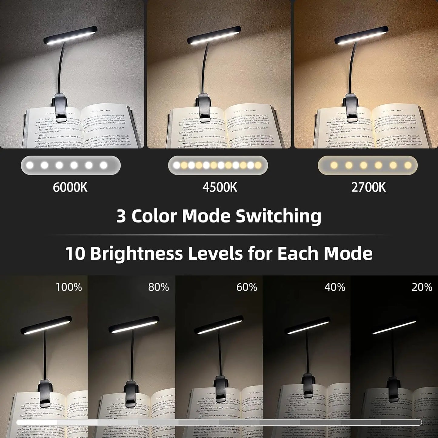 Clip-On Book Light – USB Rechargeable 14 LED Reading Lamp
