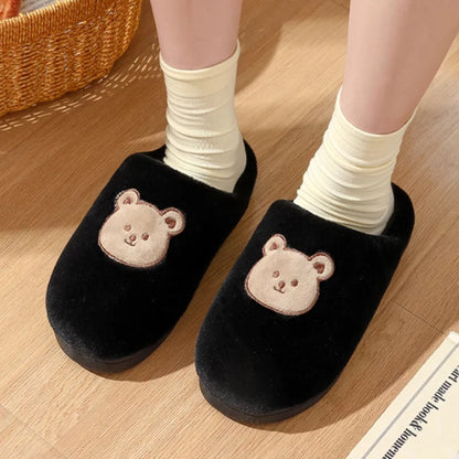 Cute Bear Plush Slippers for Women & Men