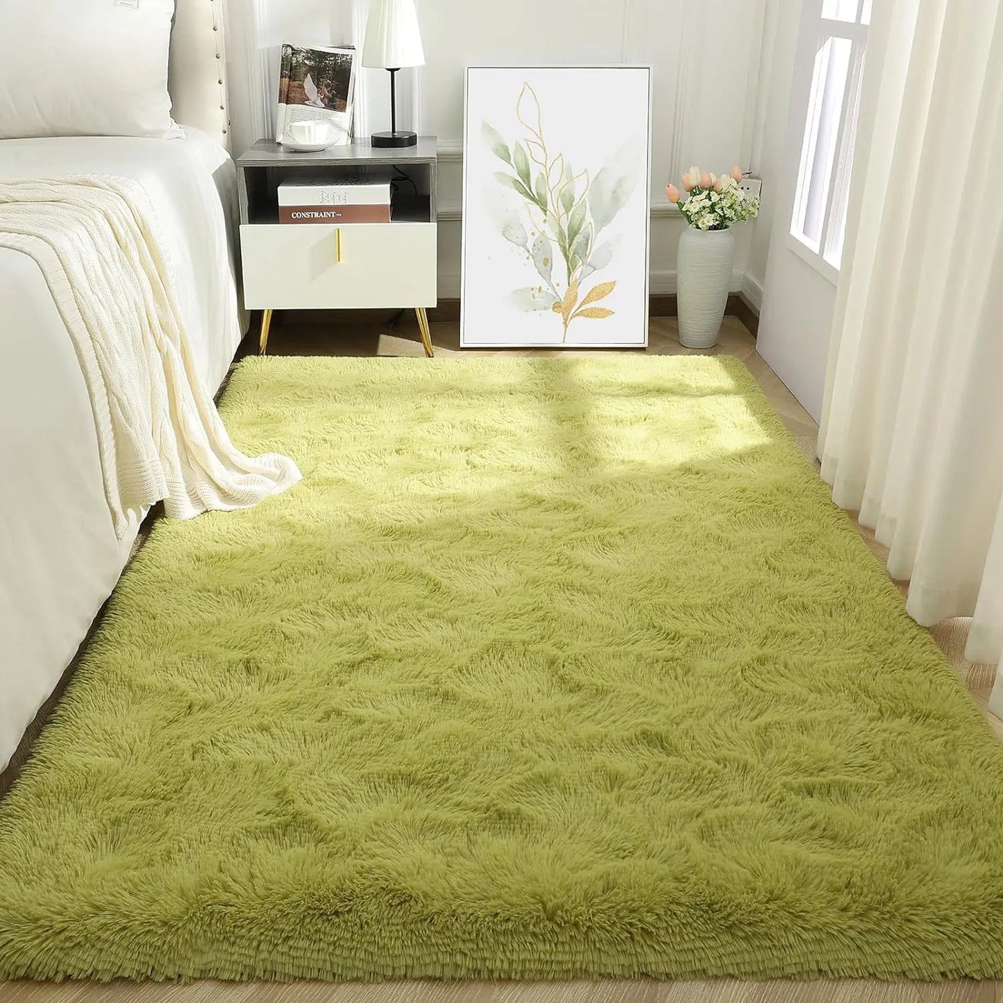 Tie-Dye Fluffy Plush Area Rug – Soft Shaggy Carpet for Living Room & Kids