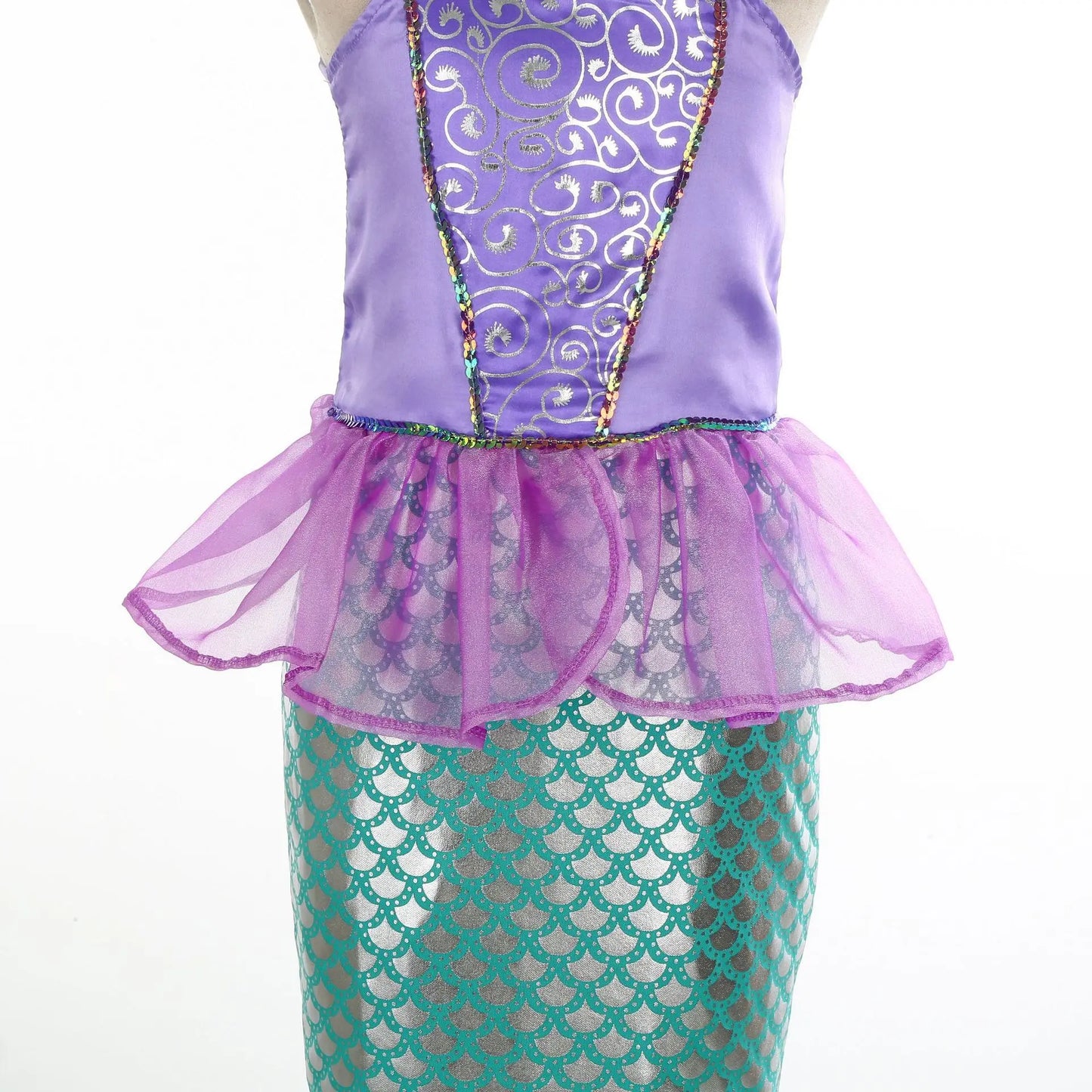 Girls Mermaid Princess Costume Dress – Birthday Party & Christmas