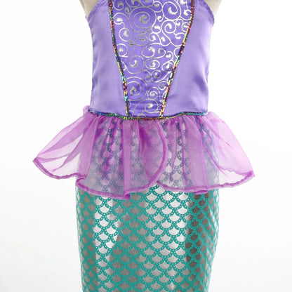 Girls Mermaid Princess Costume Dress – Birthday Party & Christmas