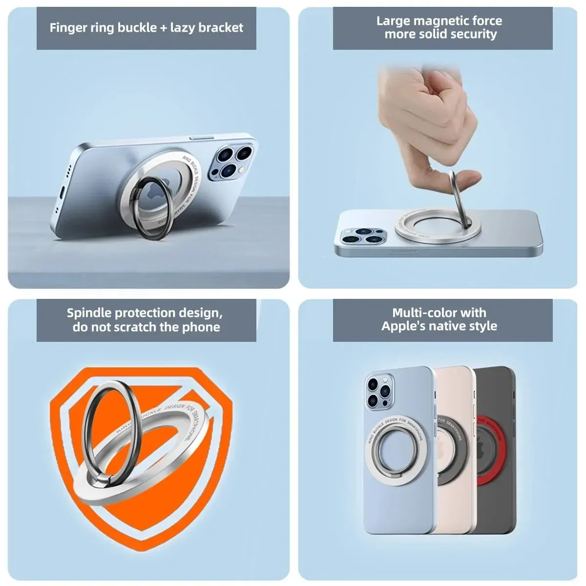 Magnetic MagSafe Phone Ring Holder & Finger Grip Stand