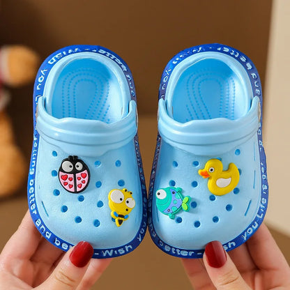 Kids Cartoon Clog Sandals – Lightweight Summer Beach Shoes with Charms