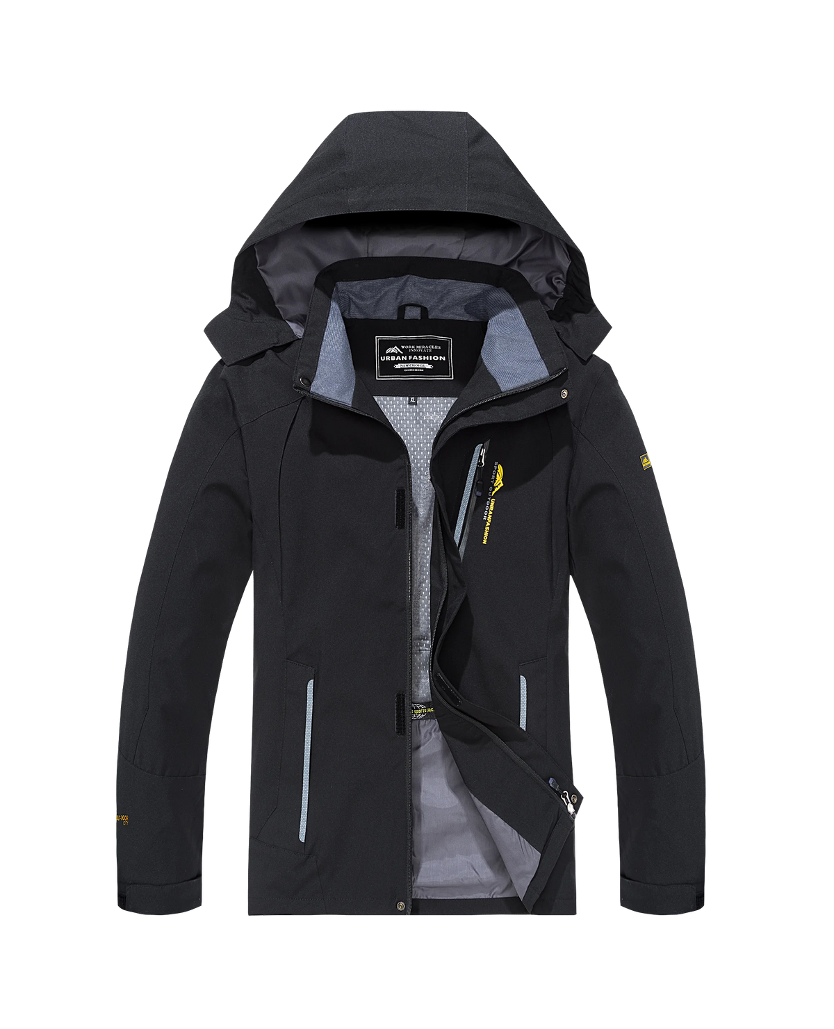 Men's Waterproof Hiking Jacket – Windproof Hooded Windbreaker Plus Size
