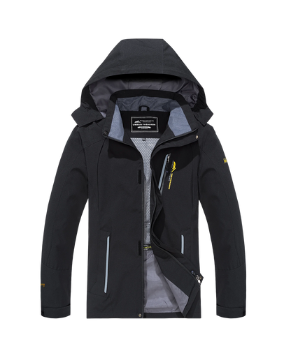 Men's Waterproof Hiking Jacket – Windproof Hooded Windbreaker Plus Size