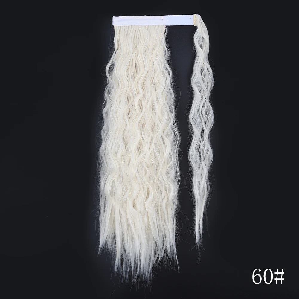 Wrap Around Ponytail Extension Synthetic Straight Hair 22-34 Inch