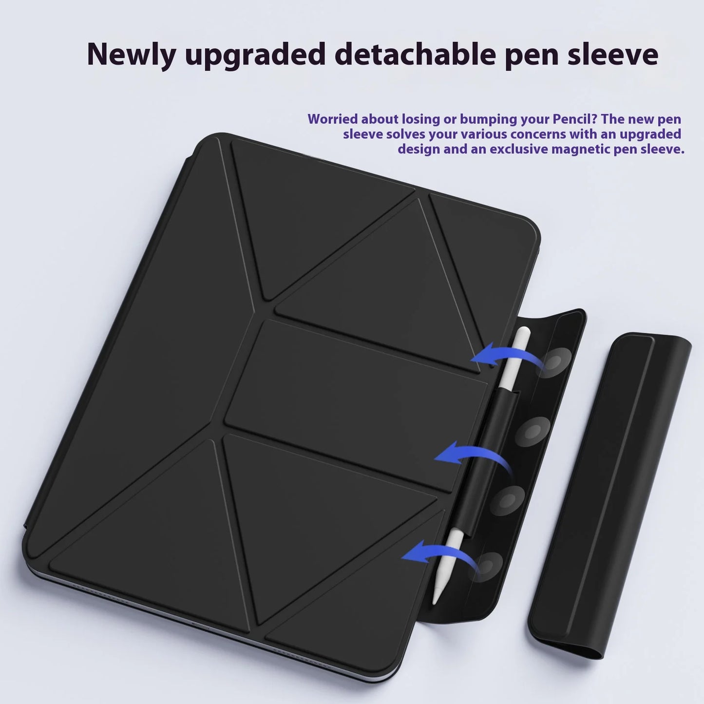 Magnetic iPad Case with Multi-Angle Stand for iPad Pro, Air, Mini