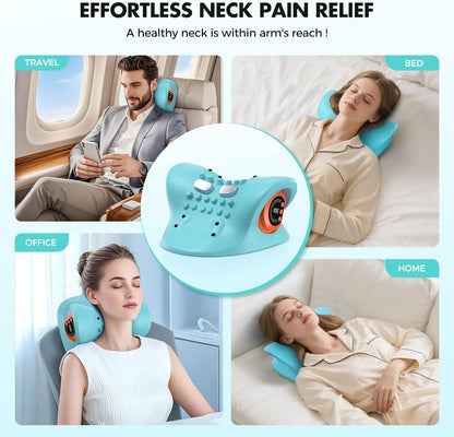 3-in-1 Rechargeable Neck Massager Pillow – Shiatsu, Heat & Remote
