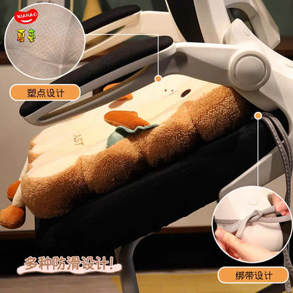 Cartoon Toast Seat Cushion – Cute Plush Chair Pad, Washable