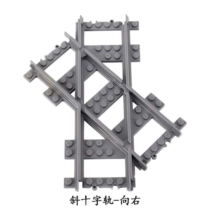 City Train Track Building Block Parts – Straight, Curved & Switch Rails