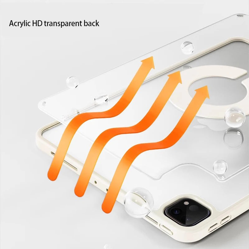 Magnetic Detachable iPad Case with Clear Back – iPad Pro, Air & More