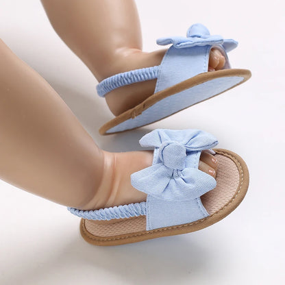 Baby Girl Bow Sandals Non-Slip Soft Sole Summer First Walker Shoes