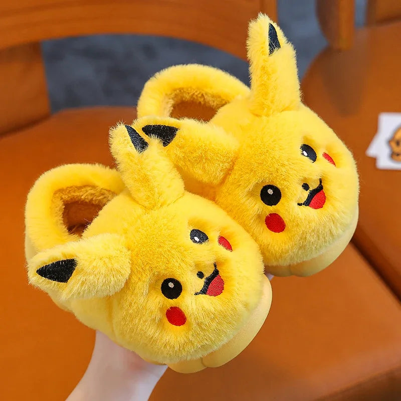 Pikachu Kids Plush Slippers – Soft Sole Non-Slip Warm