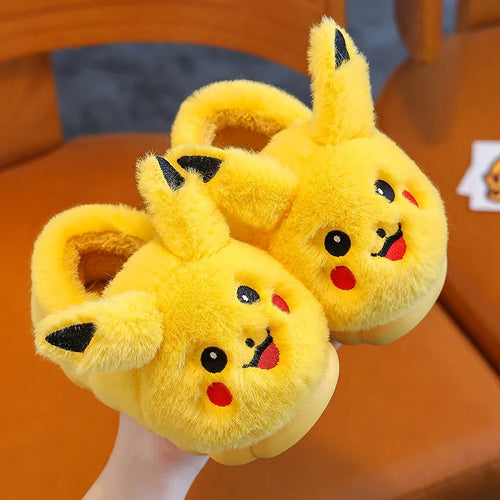 Pikachu Kids Plush Slippers – Soft Sole Non-Slip Warm