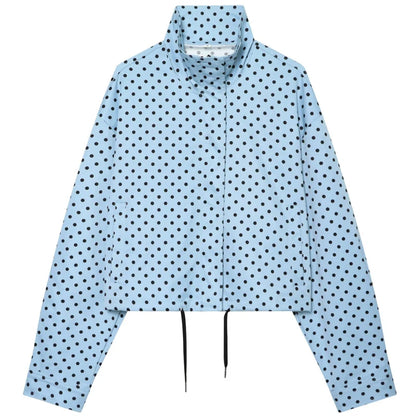 Women's Polka Dot Bomber Jacket – Oversized Zip-Up Outerwear