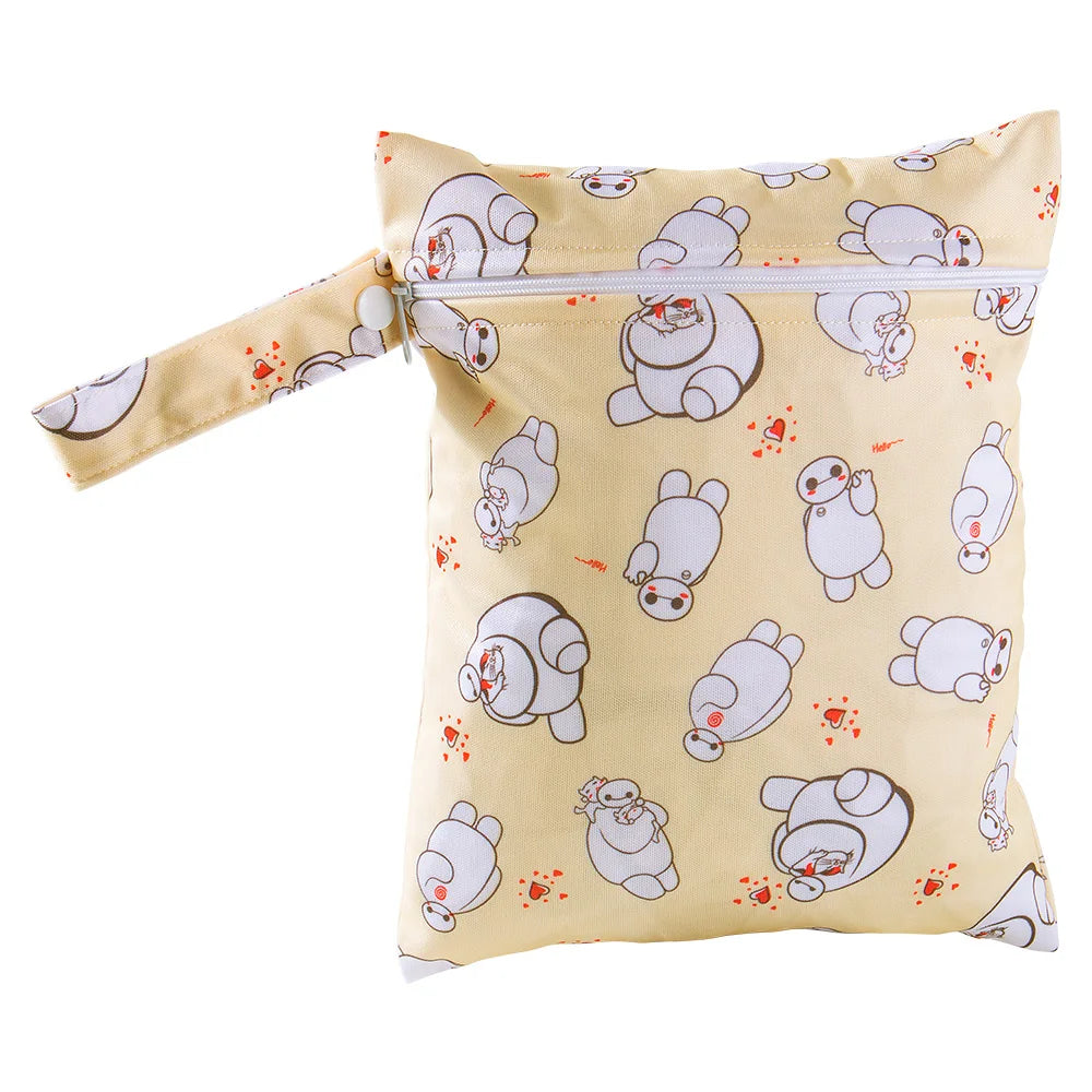 Waterproof Wet Dry Diaper Bag 20x25cm PUL Zipper Pouch