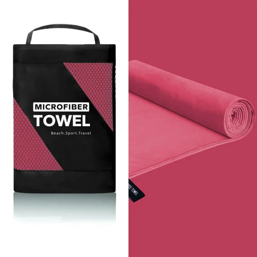 Microfiber Sports Towel with Carry Case – Quick Dry for Beach, Gym & Travel