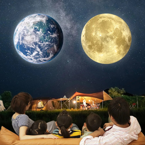 Moon & Earth Projection Night Light USB Starry Sky Atmosphere Lamp